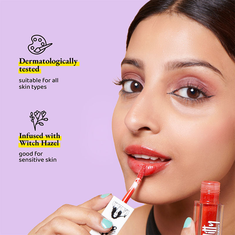 Elitty Jelly Lips- Red Lip Gloss for High Shine, Glossy Finish - Pretty Extra (4ml)