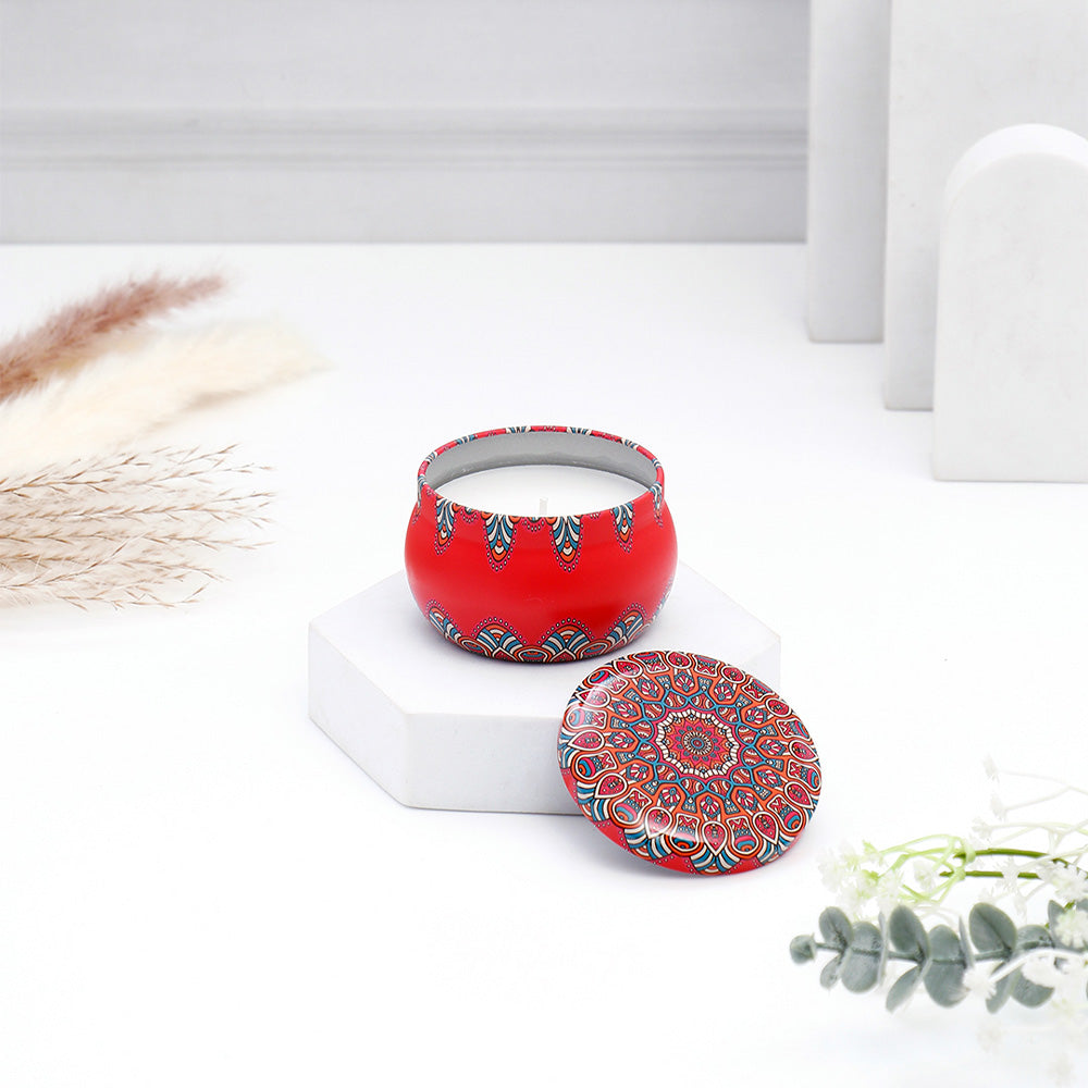 Scented Orange Multicoloured Candle Pot