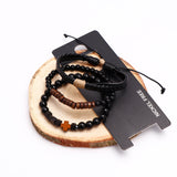 Wood Craft Beaded Multilayer Leather Bracelet