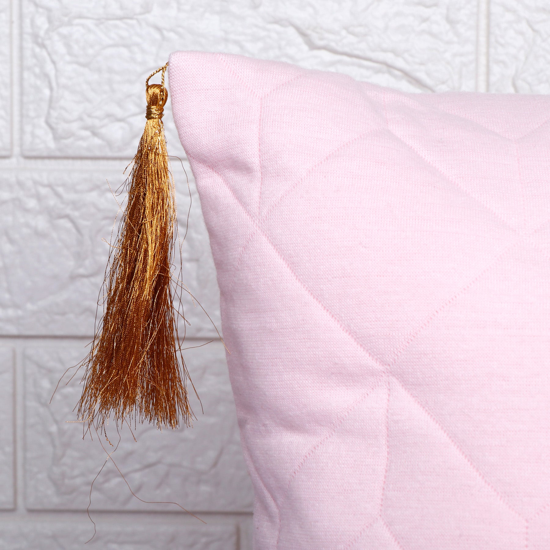 "Love You Mom" Floral Print Pink Cushion with Tassels