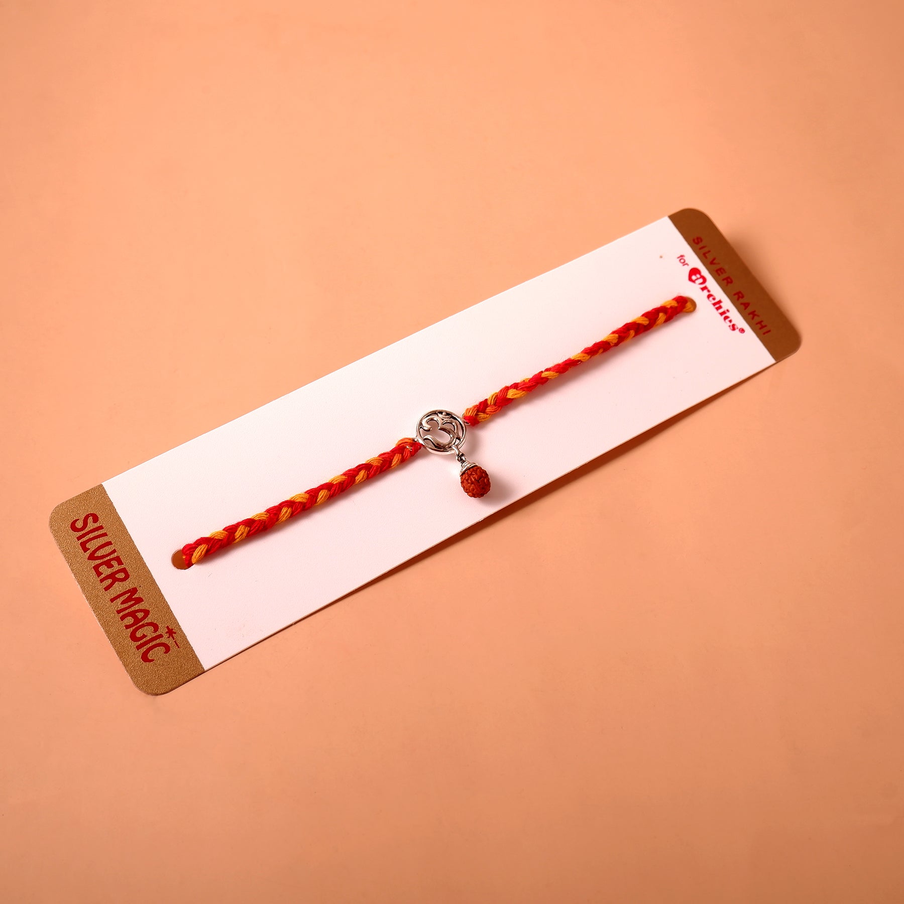 Rudraksh OM Premium Silver Rakhi