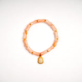 Soft Blush Golden Charm Bracelet