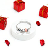 Daisies and Bows Charms Silver Bracelet