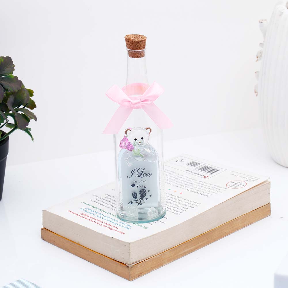 I Love To Love You Glass Quotation Bottle