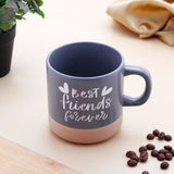 Best Friends Forever Quoted Cork Base Grey Mug