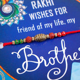 Friend For Life Rakhi with Greeting Card with Mug and Chocolate