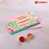 Designer Rakhi mailer with Roli chawal and Envelope
