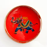 Red Elephant Motifs Jars with Tray Set