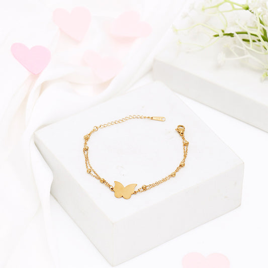 Butterfly Accent Golden Bracelet