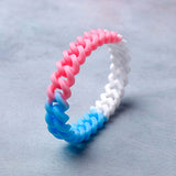 Interlocked Silicone Friendship Band Pastel Pink and Blue