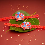 Avengers Captain America Red Rubber Kids Rakhi Pack of 2