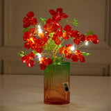 Red and Golden Accents Cherry Blossom Vase