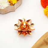 Floral Brass Akhand Jyoti Diya - Small