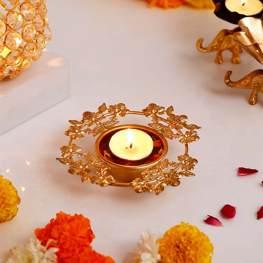 Floral Pattern Diya Urli