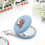 Blue Knitted Compact Mirror