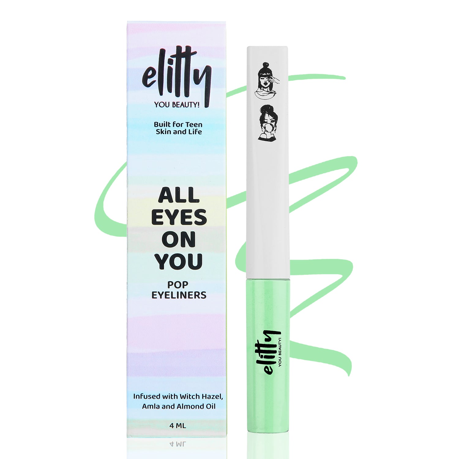 Elitty Mint Green Matte Pop Coloured Eyeliner - Mint To Be (4ml)