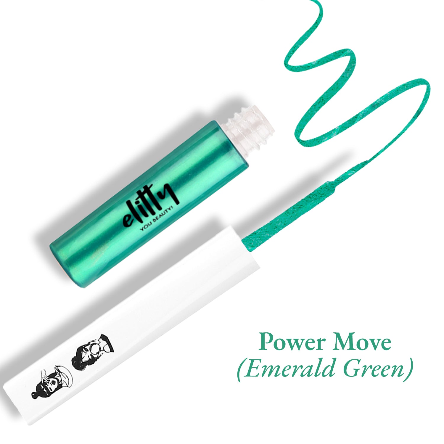 Elitty Emerald Green Metallic Pop Coloured Eyeliner - Power Move (4ml)