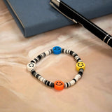 White Loop Smiley Bead Friendship Bracelet