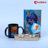 Friend For Life Rakhi with Greeting Card with Mug and Chocolate