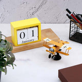 Vintage Biplane Table Top Calendar - Yellow