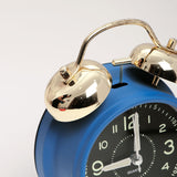 Matte Blue Twin Bell Alarm Clock