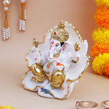 Magestic Ganesha Idol with Golden Emblishment