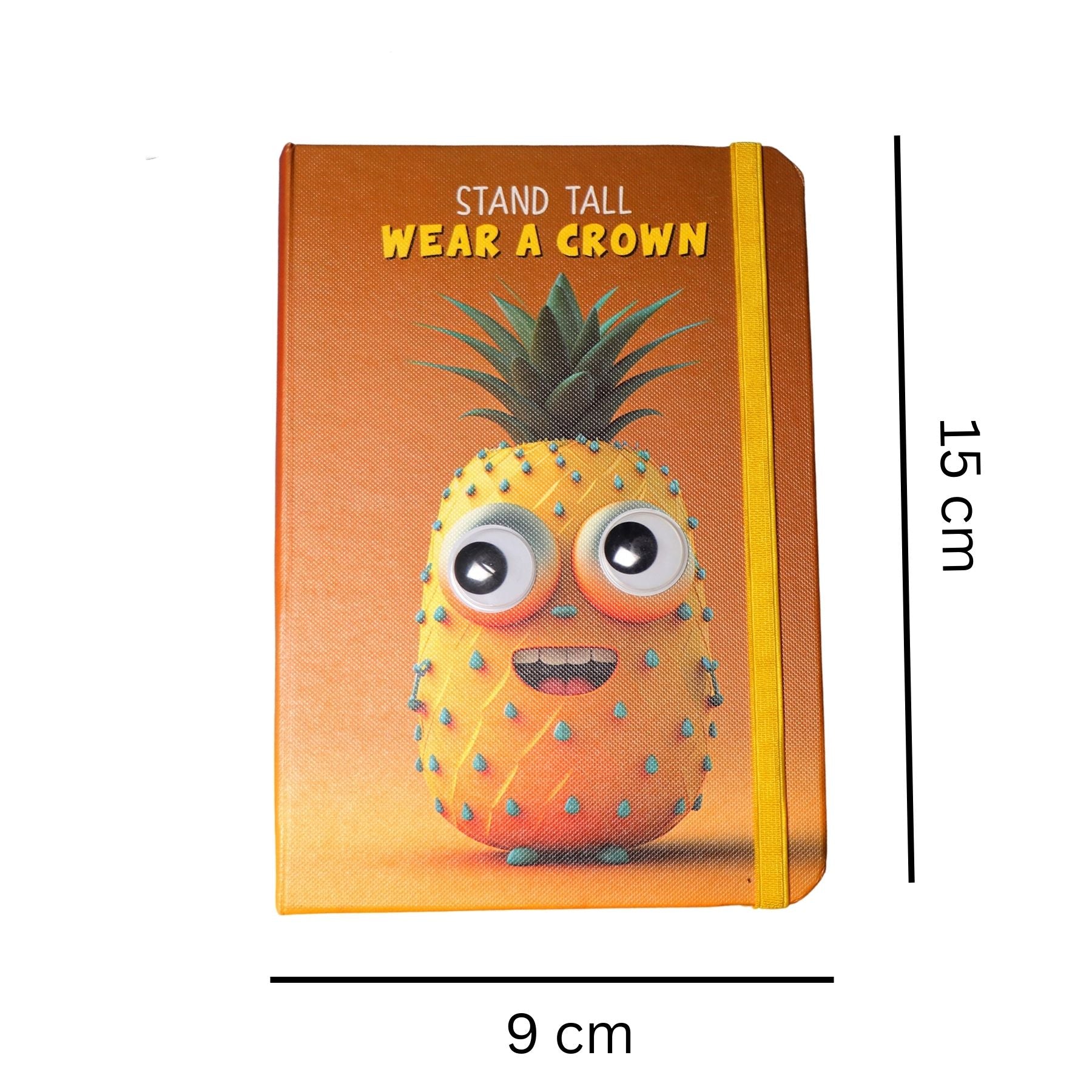 Green Apple Theme Googli Eyes Elastic Closure Notebook