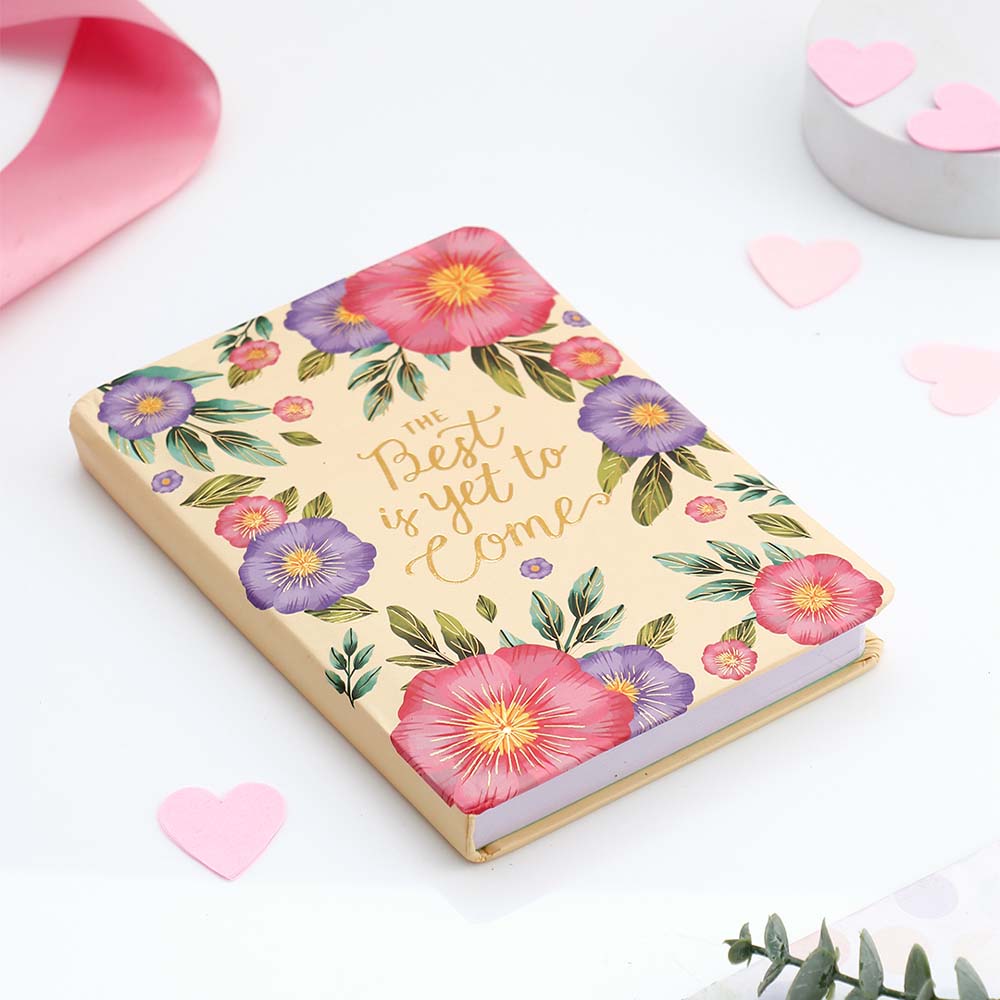 Yellow Floral Pattern Notebook