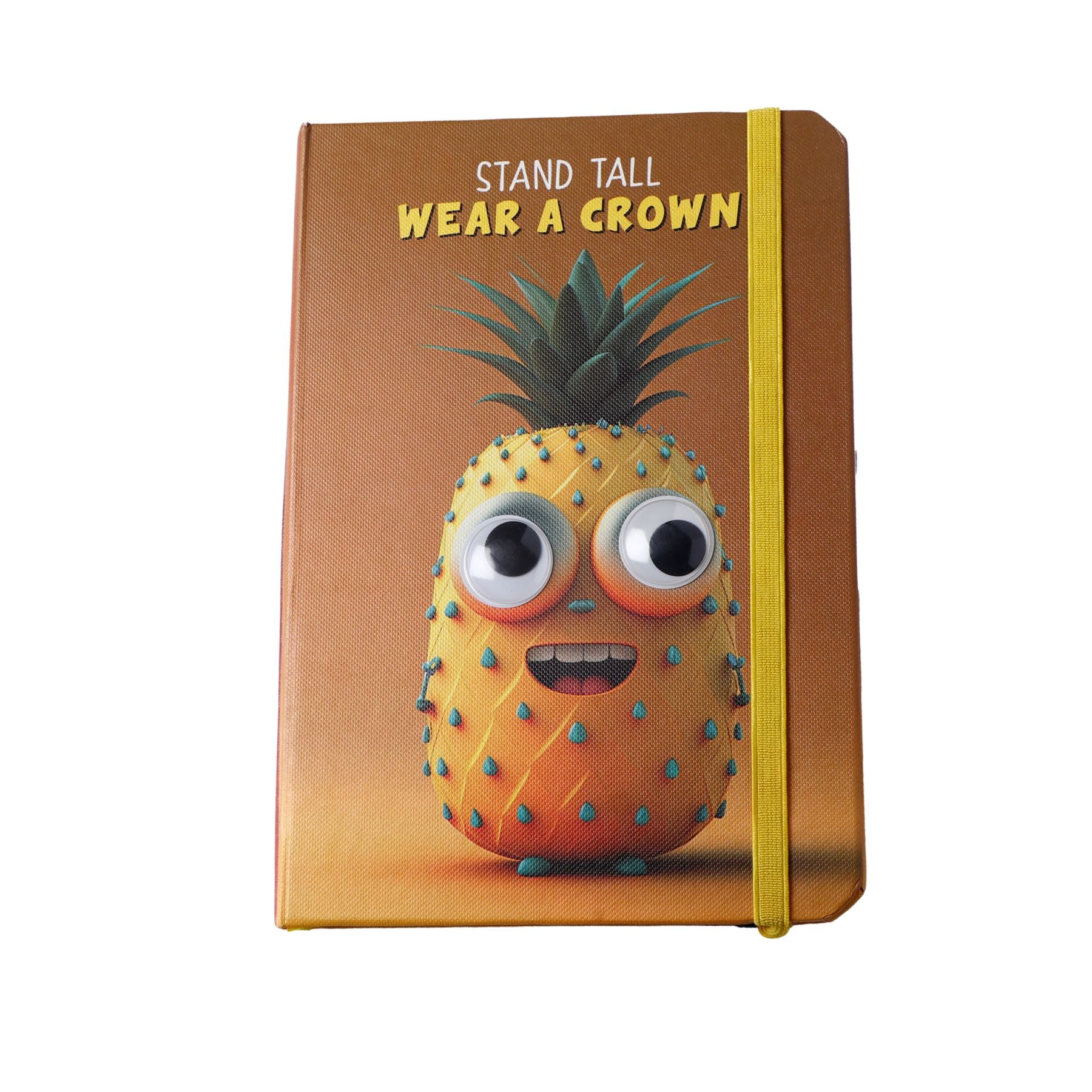 Green Apple Theme Googli Eyes Elastic Closure Notebook