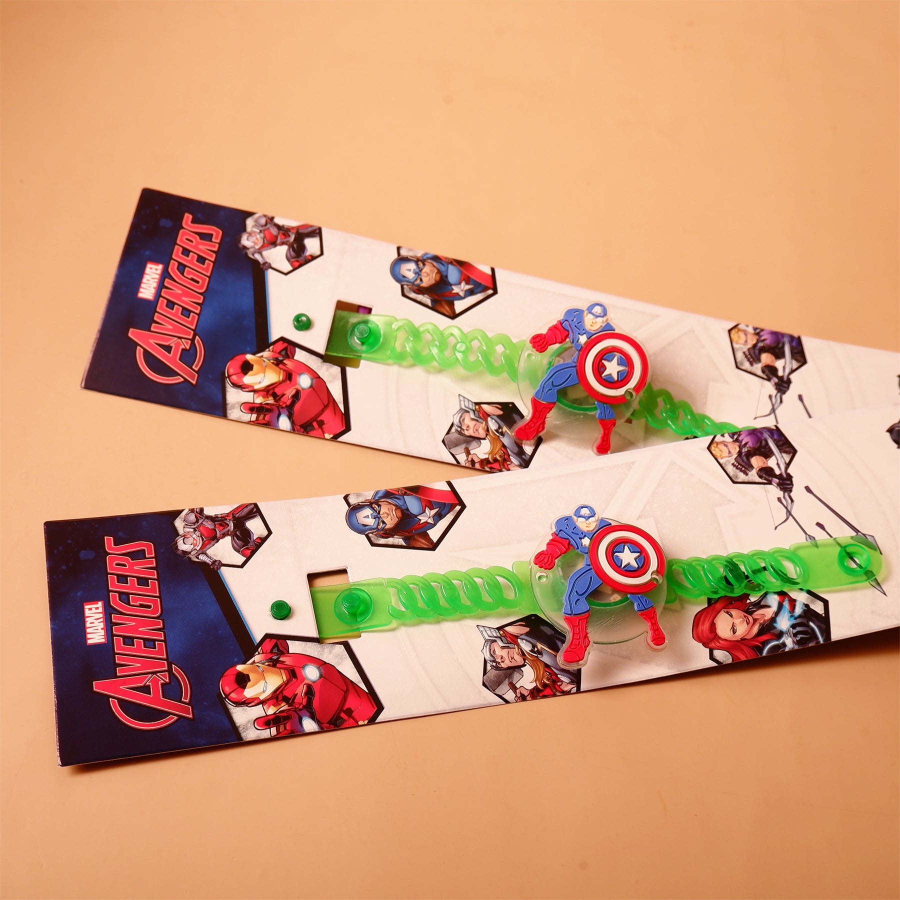 Avengers Captain America Green Rubber Kids Rakhi Pack of 2