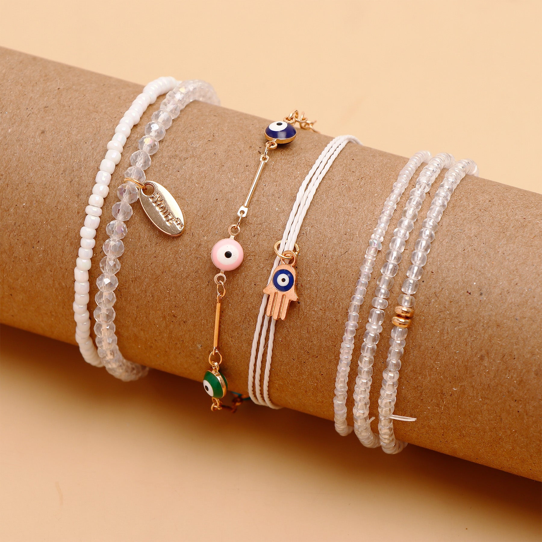White Fairy Multi Layer Bracelet Set