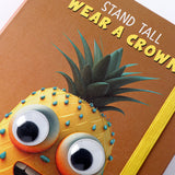 Green Apple Theme Googli Eyes Elastic Closure Notebook