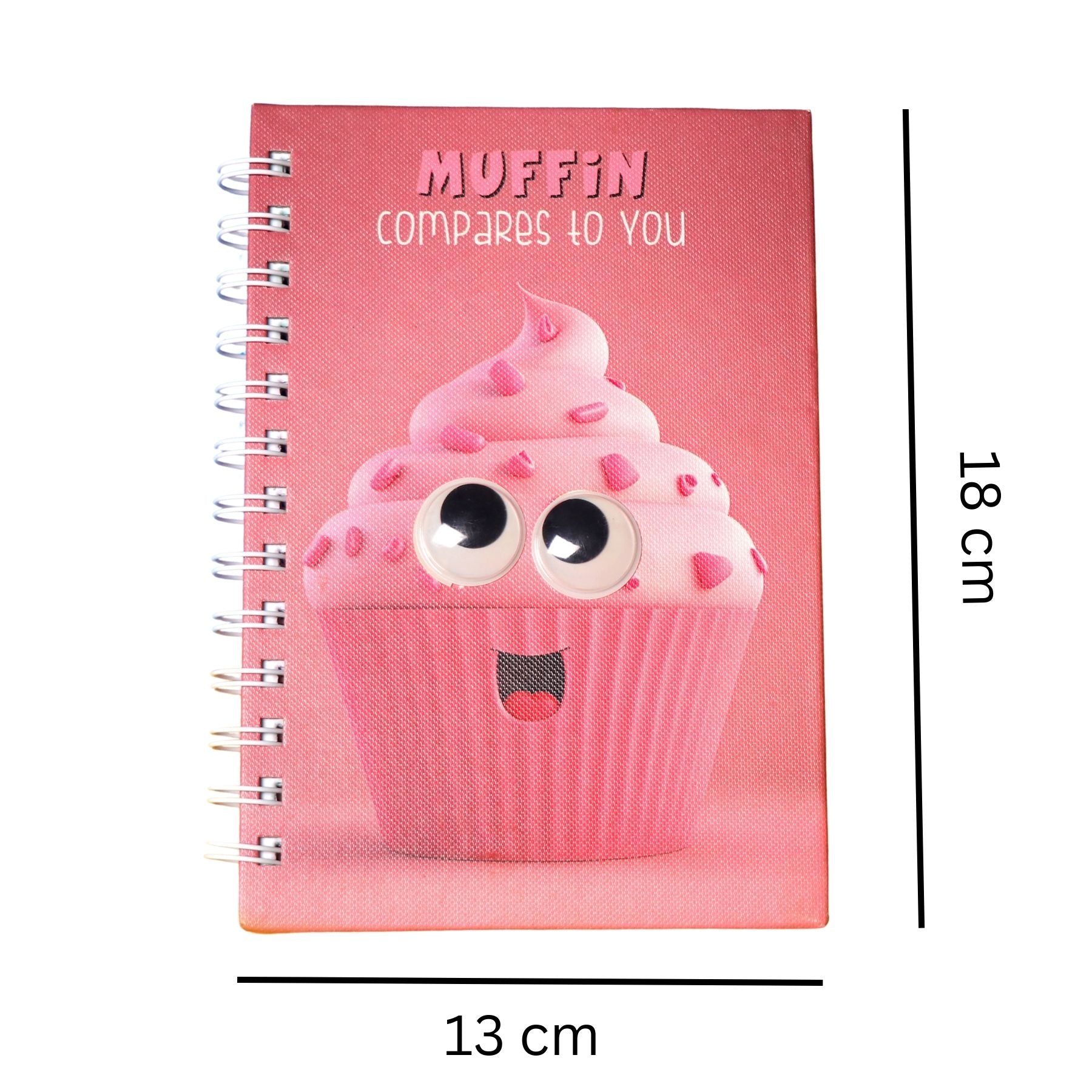 Cupcake Theme Googli Eyes Spiral Notebook