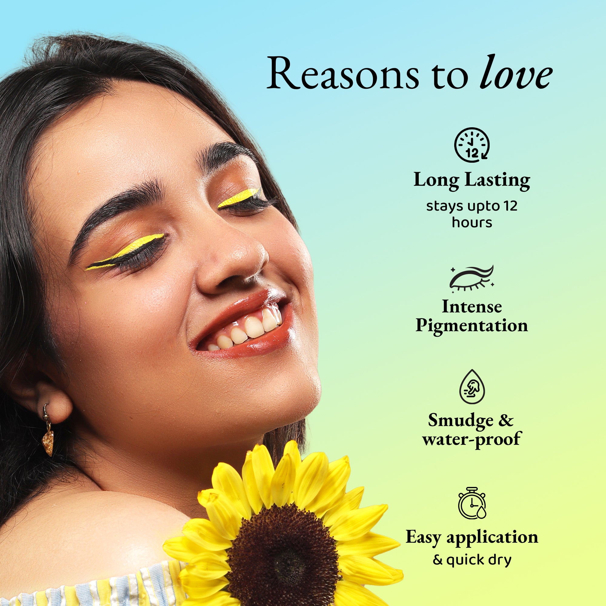 Elitty G.O.A.T Eyeliner Combo (Peach, Lilac Purple, Cyan Green, Yellow), 4 ml each