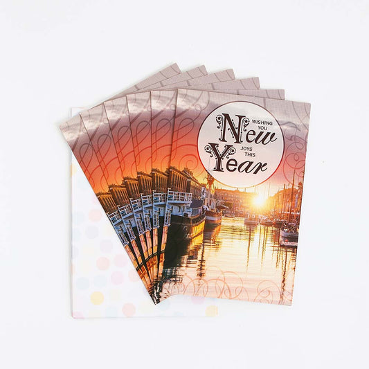 Pack of 6 Wishing You New Year Greeting Card with Envelope