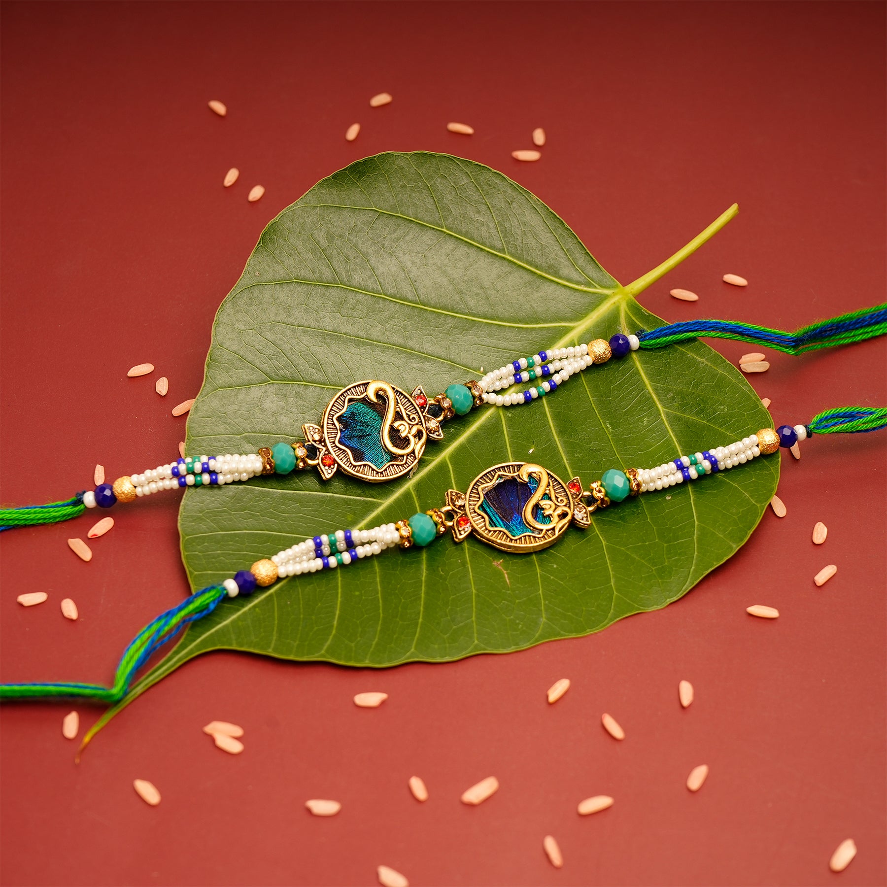 Peackock OM Premium Rakhi Rakhi Pack of 2