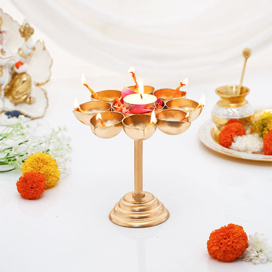 Tealight Candle Holder Golden Stand