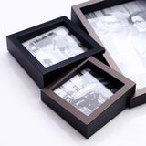 Triple Space Black Photo Frame
