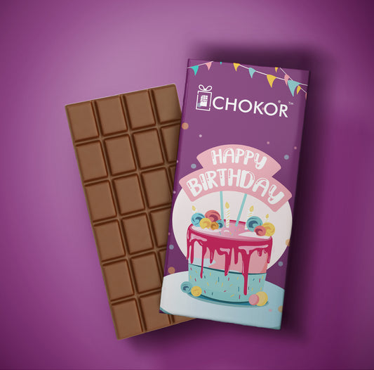 CHOKOR Happy Birthday - Coffee Flavoured Almond Chocolate Bar