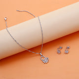 Blush Bloom Pendant with Earring Set