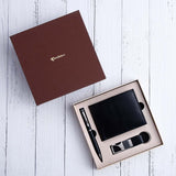 Premium Black Wallet Pen Keychain Gift Set