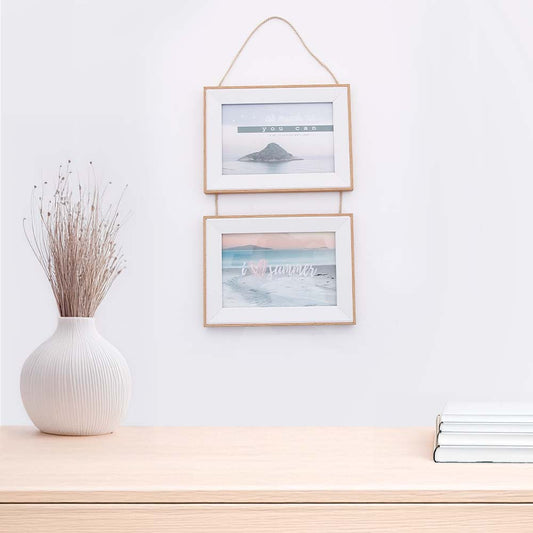 Ivory Dual Space Hanging Photo Frame