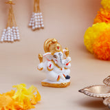 Shree Ganesha White and Golden Idol