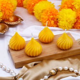 Set of 4 Modak Diyas - Yellow