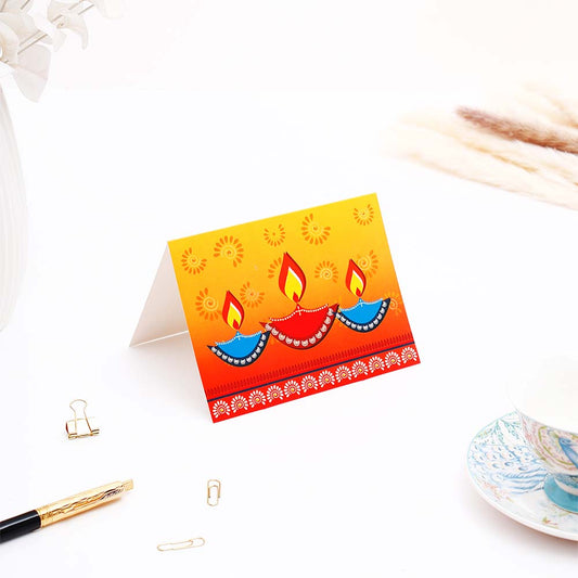 Light Up Diwali Seasons Greeting Card Pack Of 50