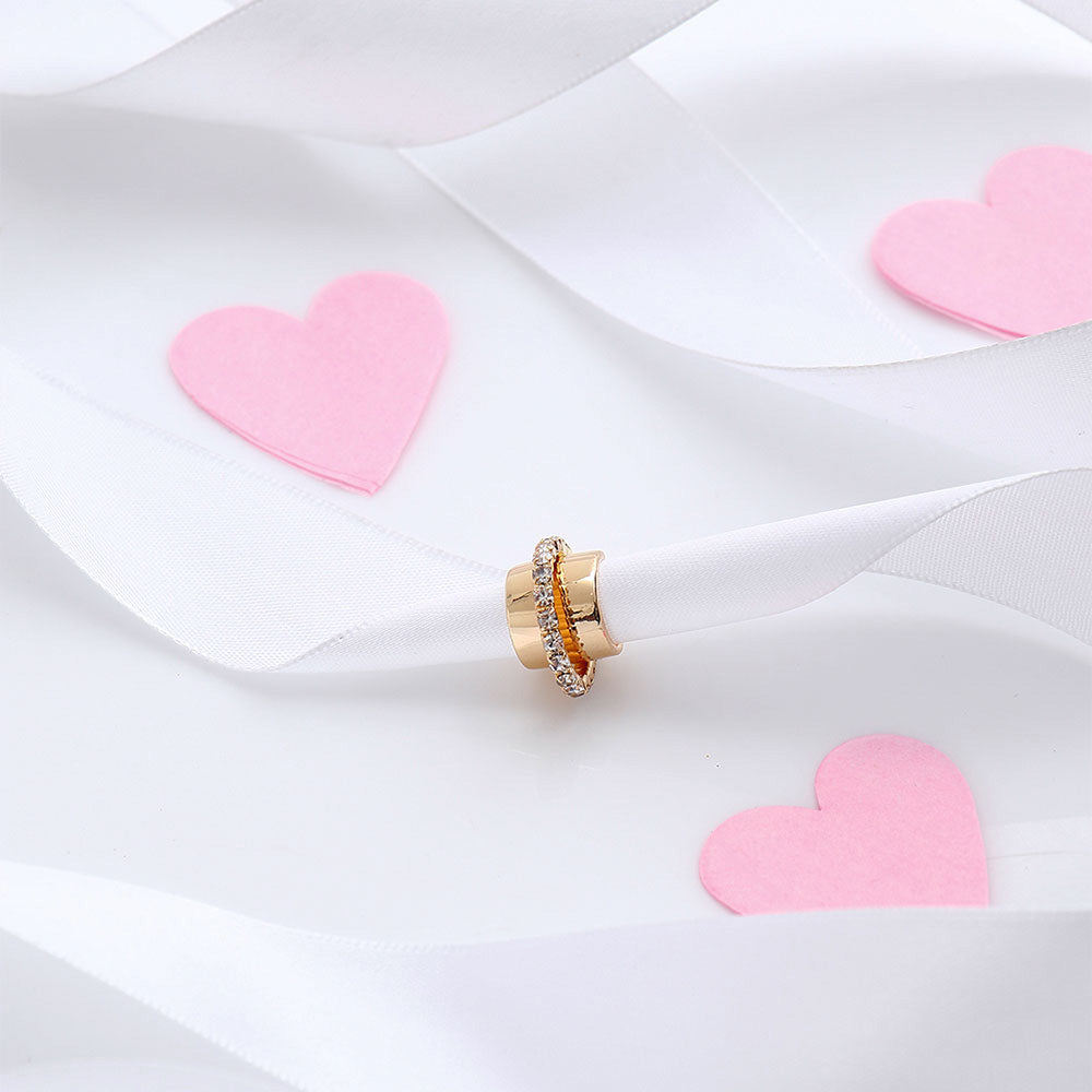 Rinestone Emblished Golden Earcuffs