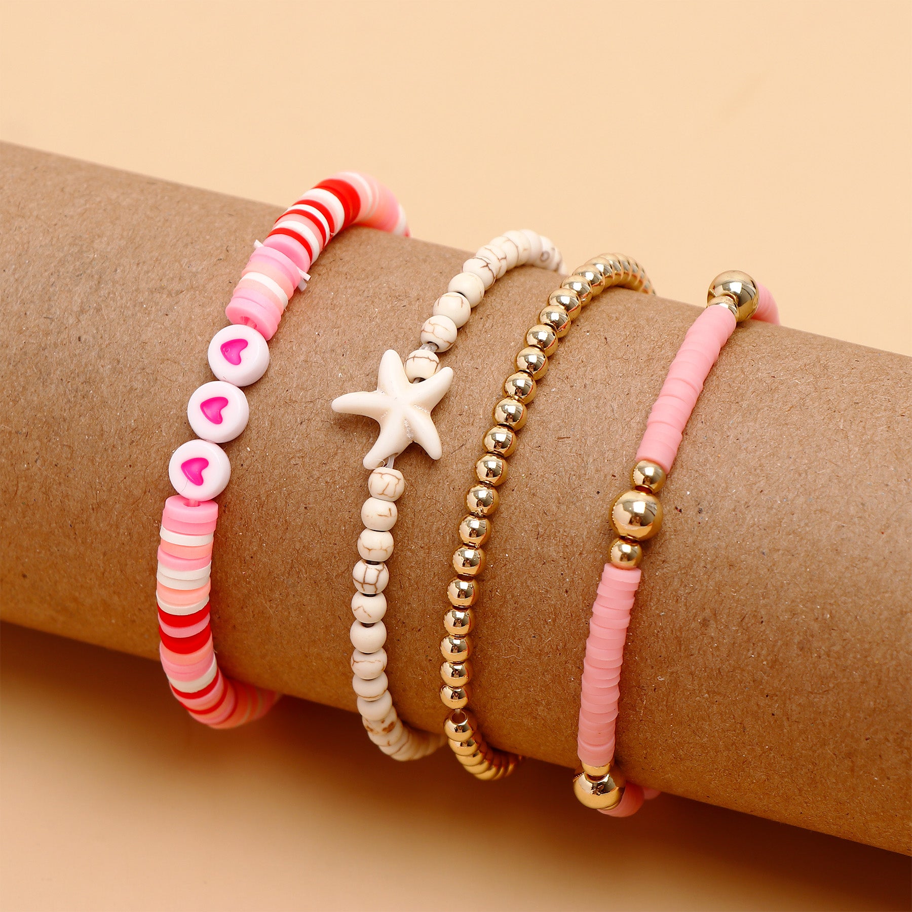 Golden Blush Multi Layer Bracelet Set