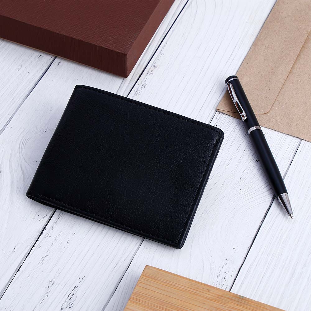 Premium Black Wallet And Pen Gift Set