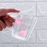 Pink Butterfly Charmed Glass Mug