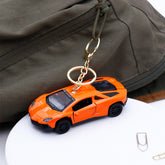 Orange Sports Car Keychain